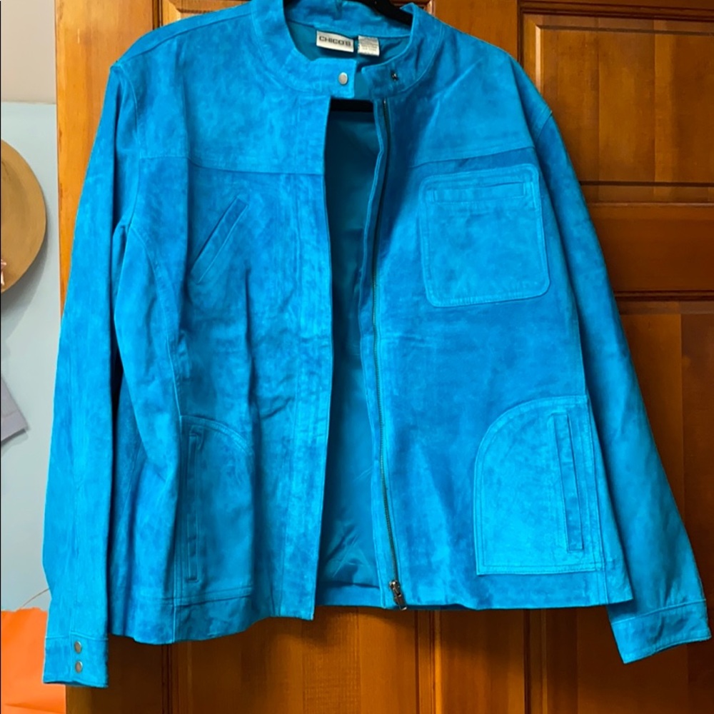 Chico’s Turquoise Suede size 3 jacket